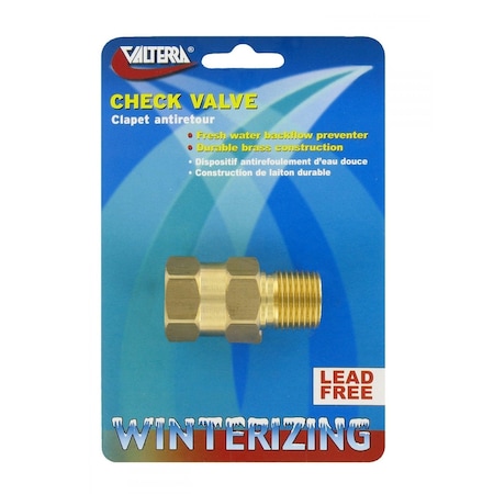 Valterra CHECK VALVE, 1/2IN, BRASS, MPT X FPT, LF, CARDED P23402LFVP